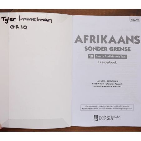 Afrikaans Sonder Grense - Graad 10 | Home | Mickle & More Second-Hand Books