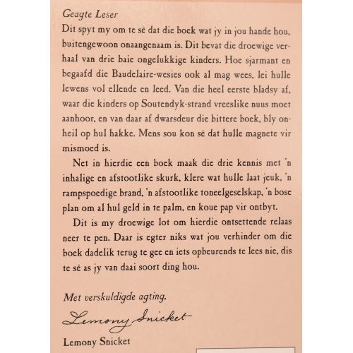 'n Reeks Ongelukkige Gebeure: Die Bose Begin | Jeug | Mickle & More Second-Hand Books