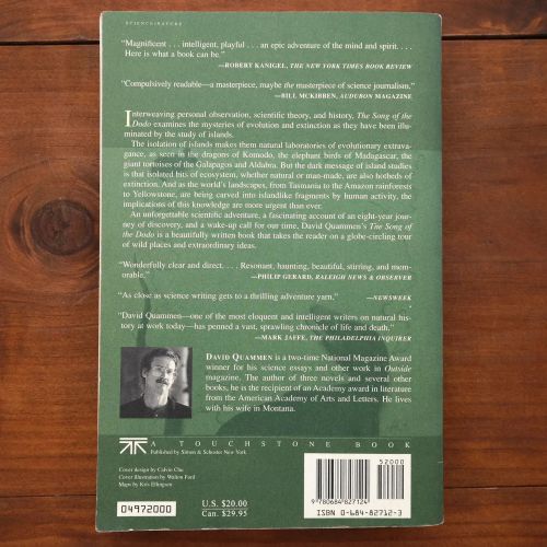 The Song Of The Dodo: Island Biogeography in an Age of Extinctions | Ecology | Mickle & More Second-Hand Books