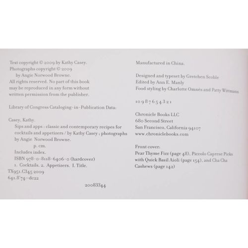 Sips & Apps - Classic And Contemporary Recipes For Cocktails And Appetizers | Home | Mickle & More Second-Hand Books