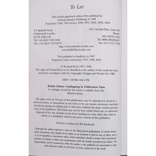 The 80/20 Principle: The Secret of Achieving More with Less | Home | Mickle & More Second-Hand Books