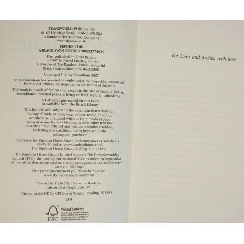 Before I Die | Contemporary | Mickle & More Second-Hand Books