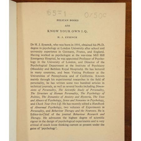 Know Your Own I.Q. | Educational | Mickle & More Second-Hand Books