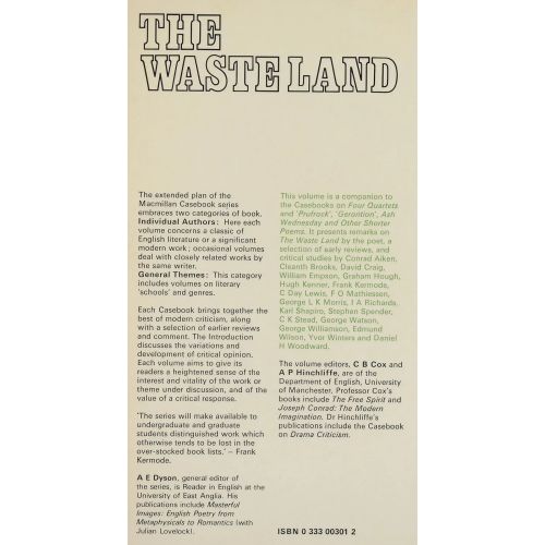 The Waste Land: A Casebook | Literary Criticism | Mickle & More Second-Hand Books
