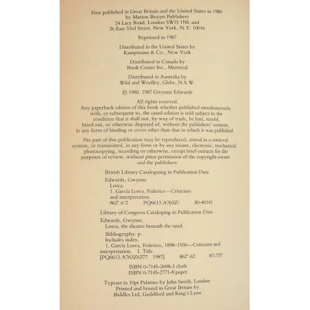 Lorca: The Theatre Beneath The Sand | Literary Criticism | Mickle & More Second-Hand Books