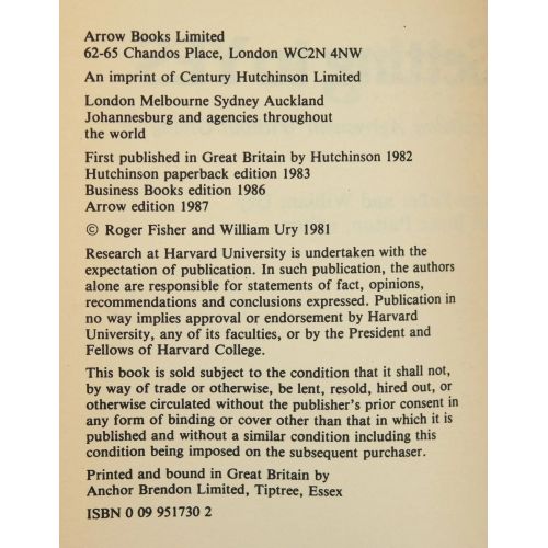 Getting To Yes | Business | Mickle & More Second-Hand Books