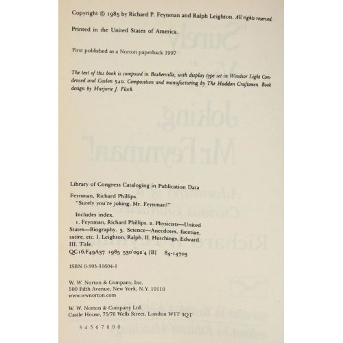 "Surely You're Joking Mr. Feynman!": Adventures of a Curious Character | Memoir | Mickle & More Second-Hand Books