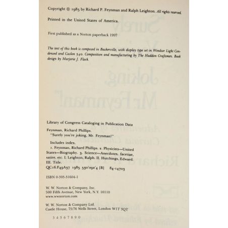 "Surely You're Joking Mr. Feynman!": Adventures of a Curious Character | Memoir | Mickle & More Second-Hand Books